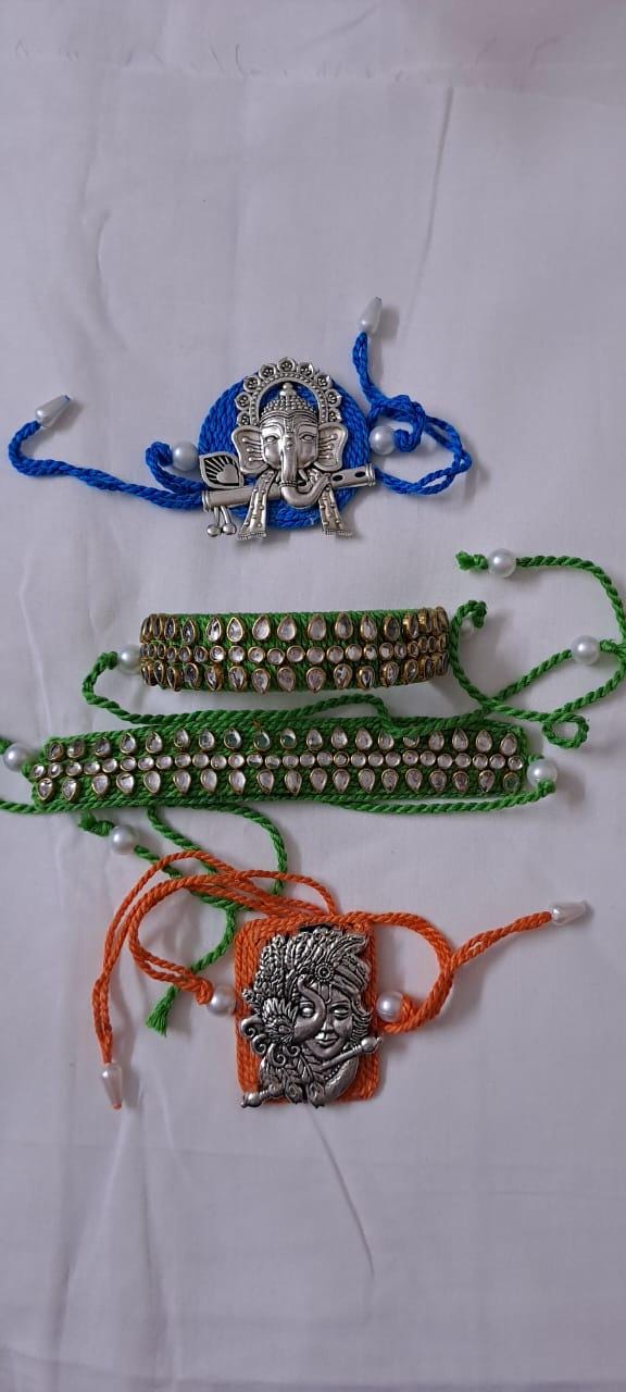 Combo rakhi set for Rakshabandhan festival (4 pcs including Bhai- Bhabhi set)