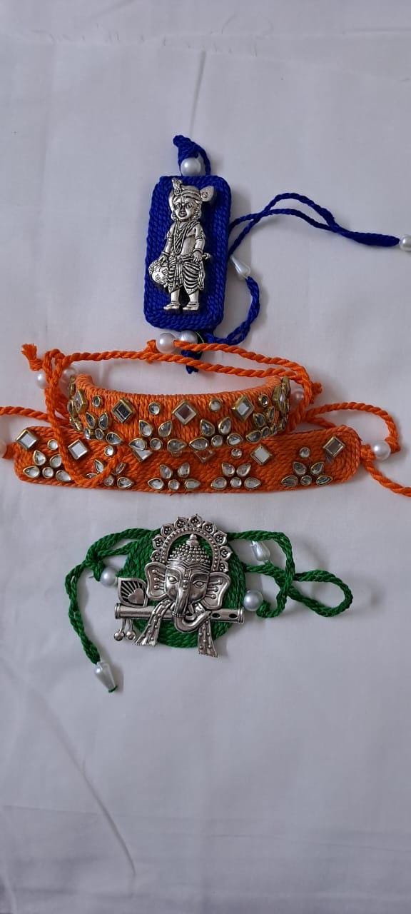 Combo rakhi set for Rakshabandhan festival (4 pcs including Bhai- Bhabhi set)