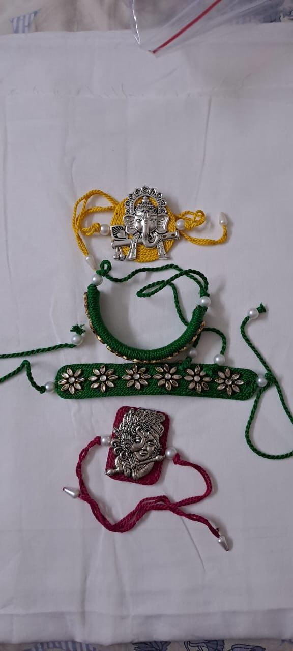 Combo rakhi set for Rakshabandhan festival (4 pcs including Bhai- Bhabhi set)