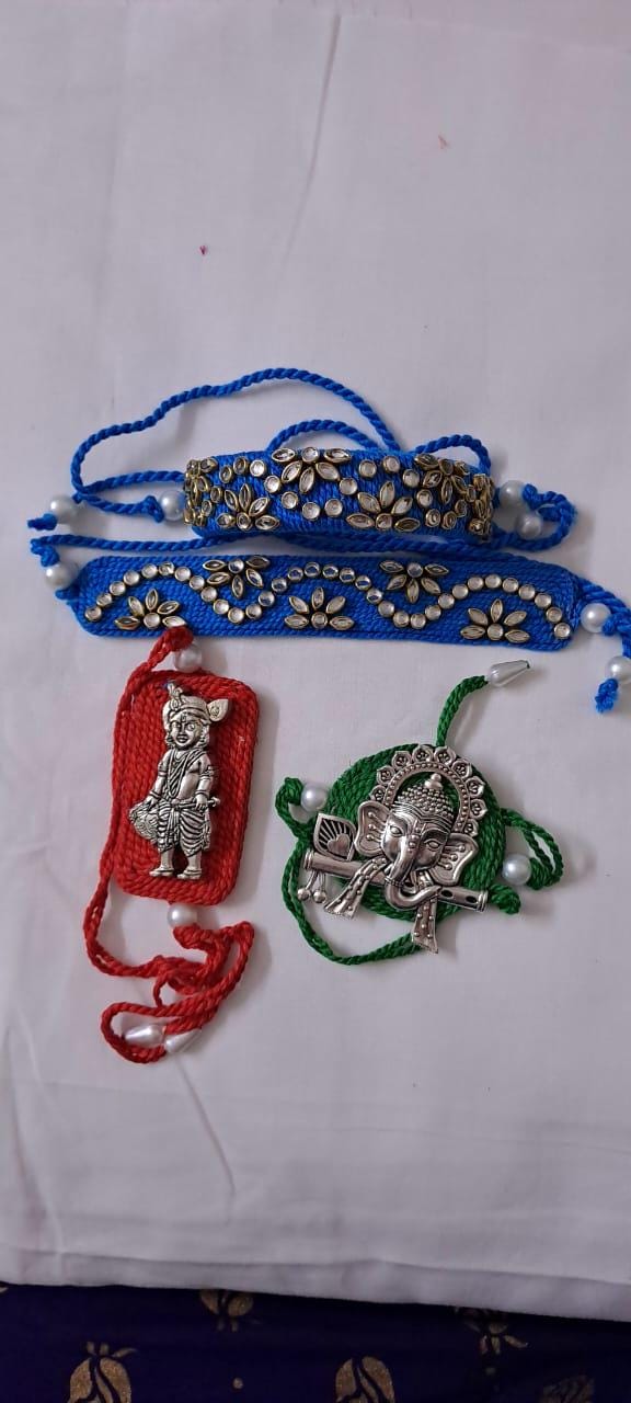 Combo rakhi set for Rakshabandhan festival (4 pcs including Bhai- Bhabhi set)