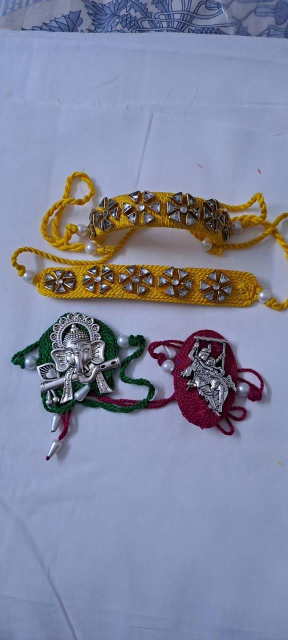 Combo rakhi set for Rakshabandhan festival (4 pcs including Bhai- Bhabhi set)