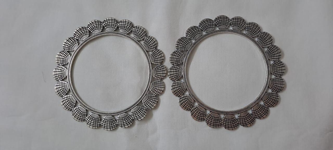 Traditional silver oxidised bangles