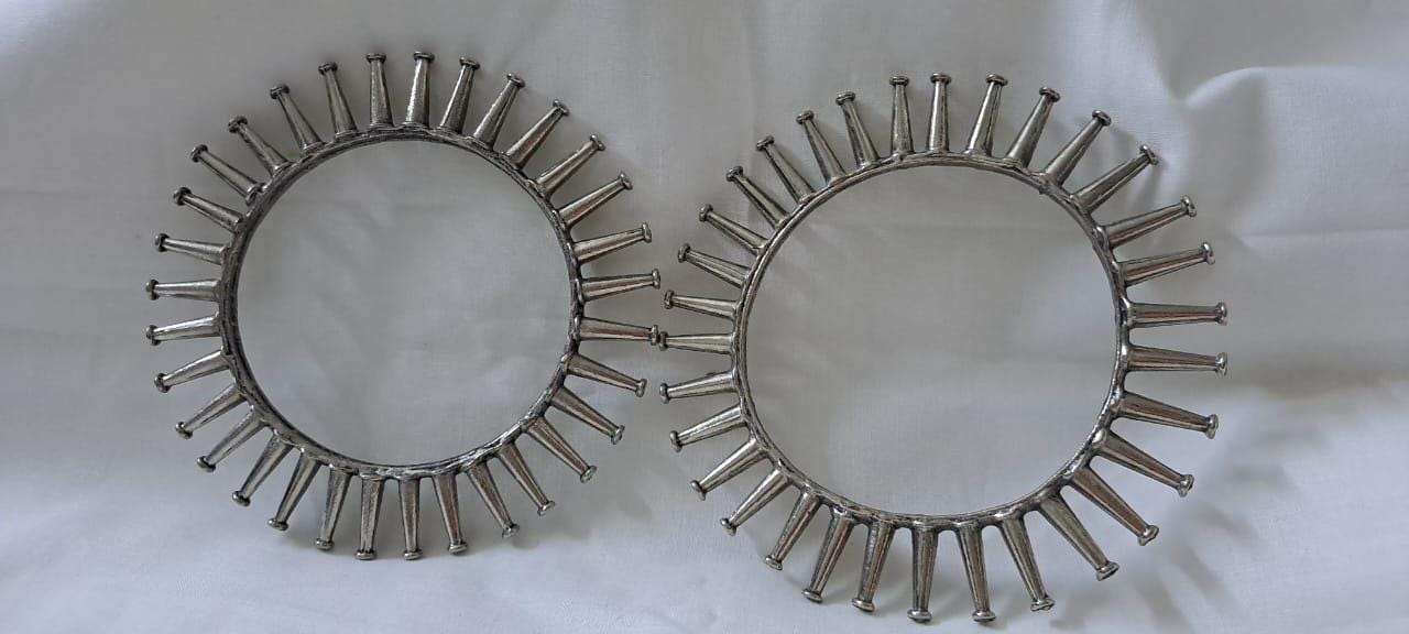 Traditional silver oxidised bangles