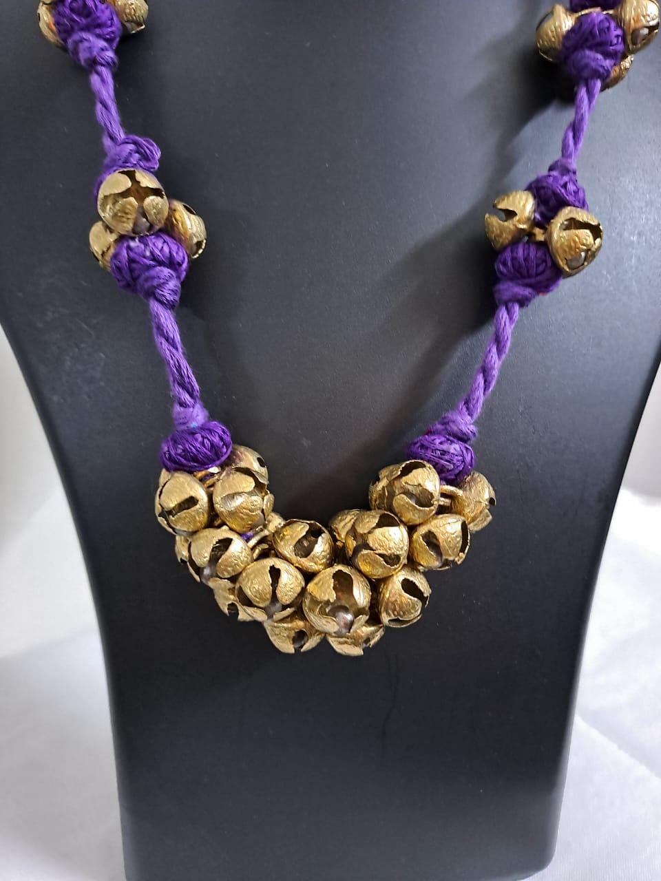 Elegant Thread necklace with trinkets n matching earrings