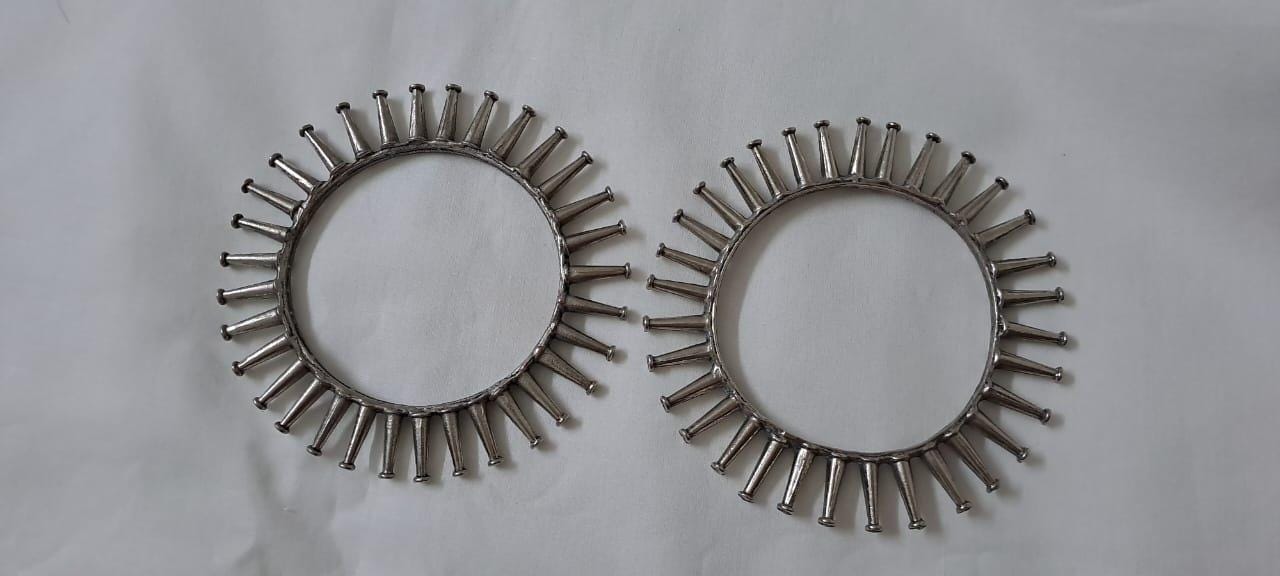 Traditional silver oxidised bangles