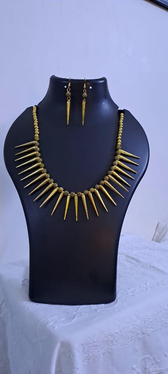 Combo offer for silver  and golden oxidised necklace set with matching earrings.
