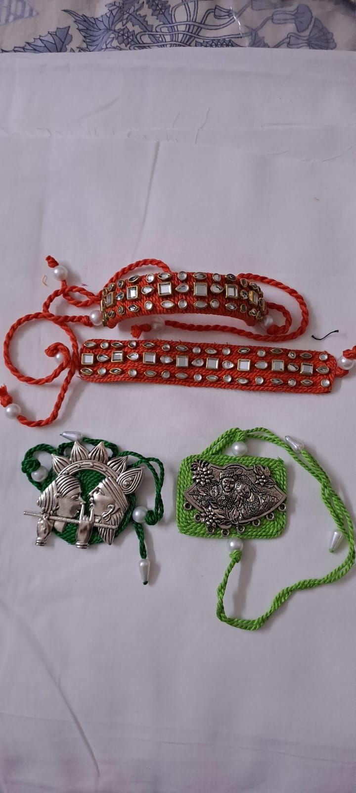 Combo rakhi set for Rakshabandhan festival (4 pcs including Bhai- Bhabhi set)