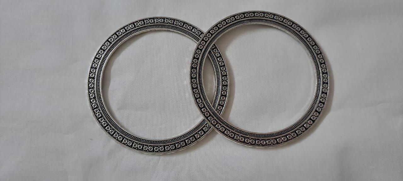 Traditional silver oxidised bangles