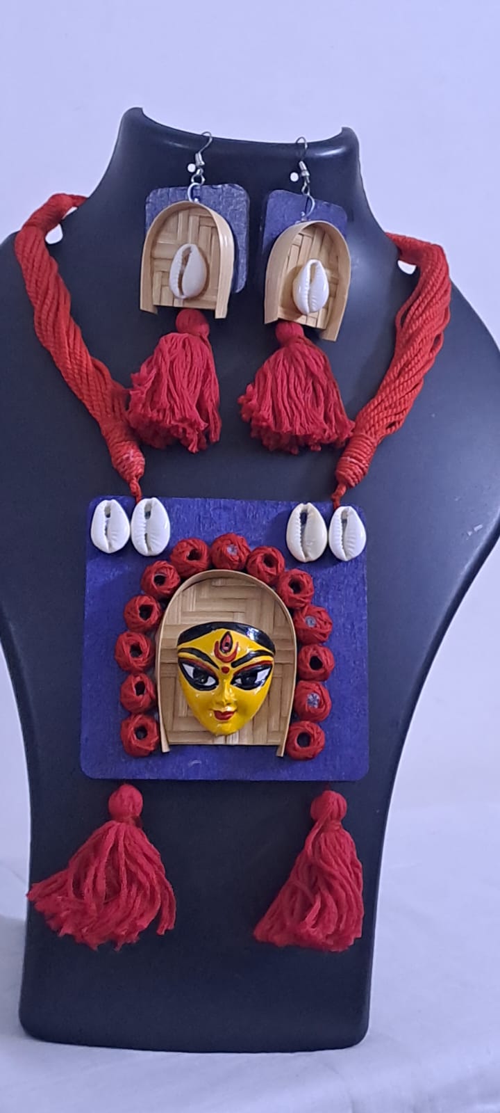 Handmade Jewellery with Terracotta Durga Pendant