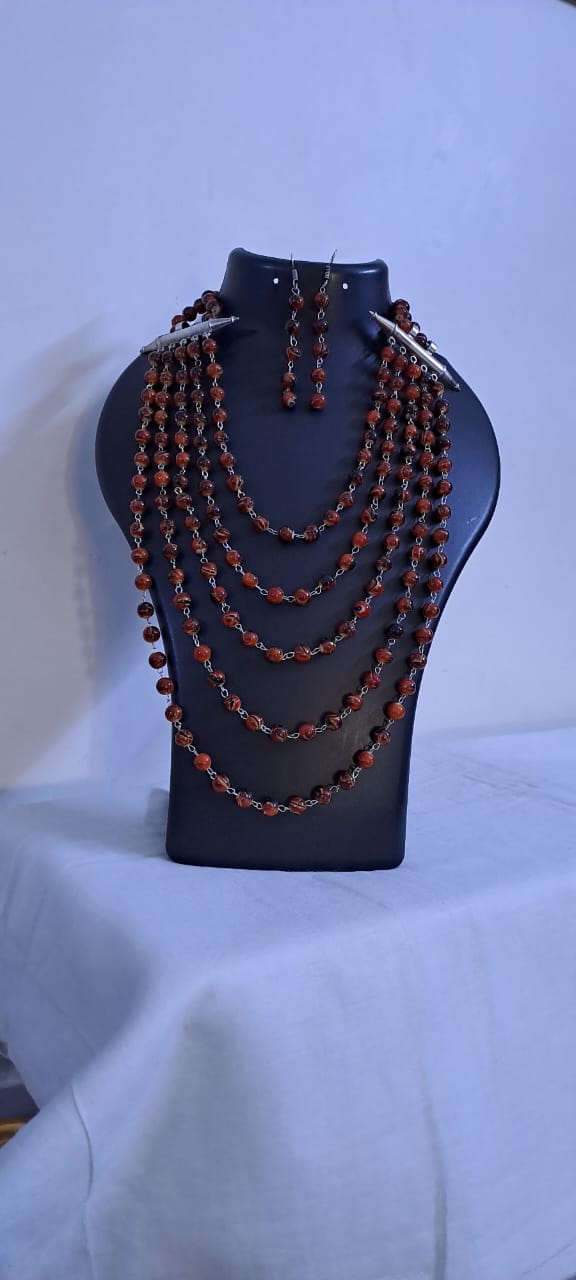 Multilayered Glass Beads Jewellery Set