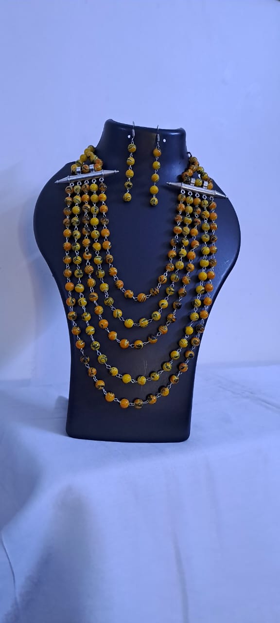 Multilayered Glass Beads Jewellery Set