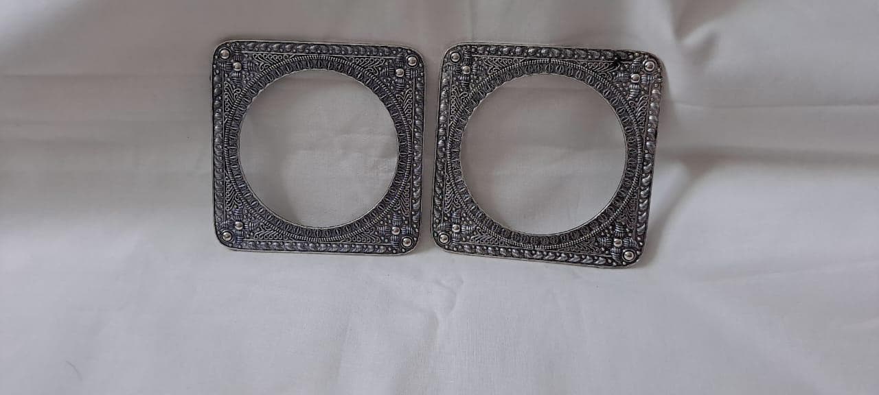 Traditional silver oxidised bangles