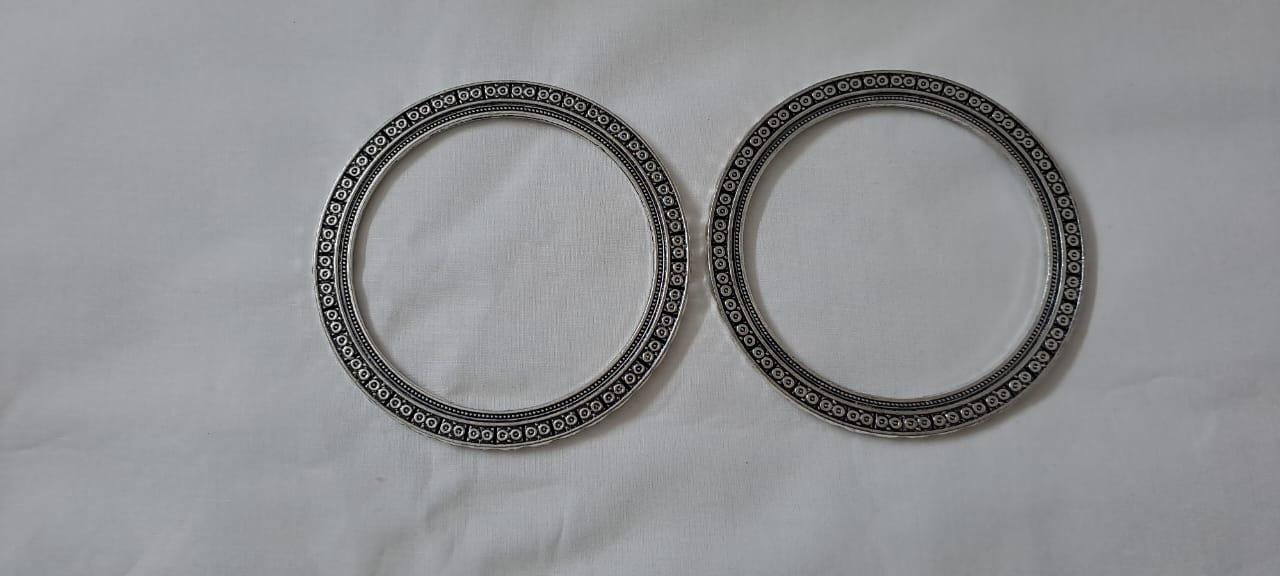 Traditional silver oxidised bangles