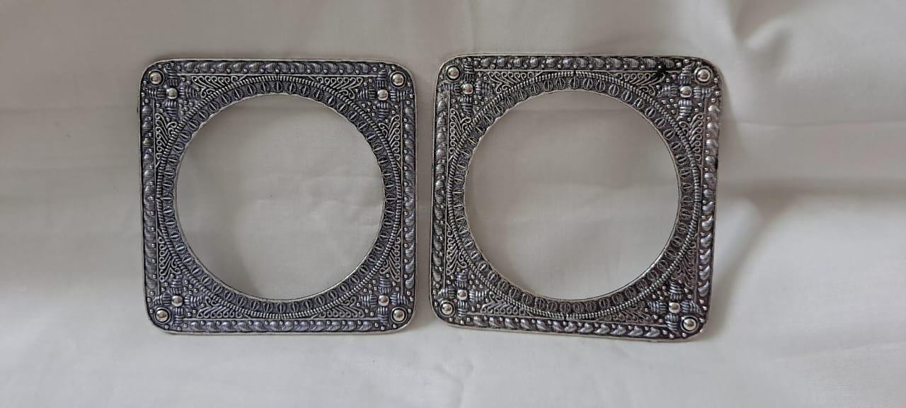 Traditional silver oxidised bangles
