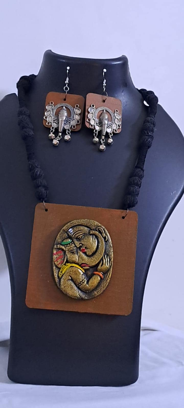 Terracotta Ganesha n Parvati necklace set
