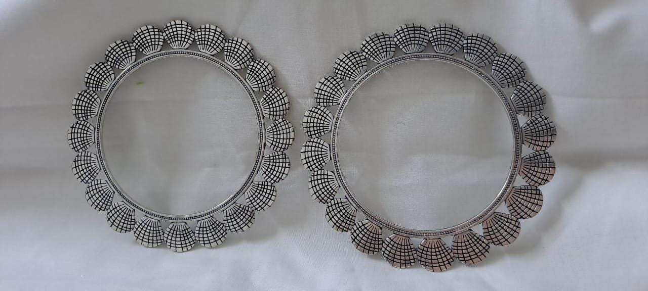 Traditional silver oxidised bangles