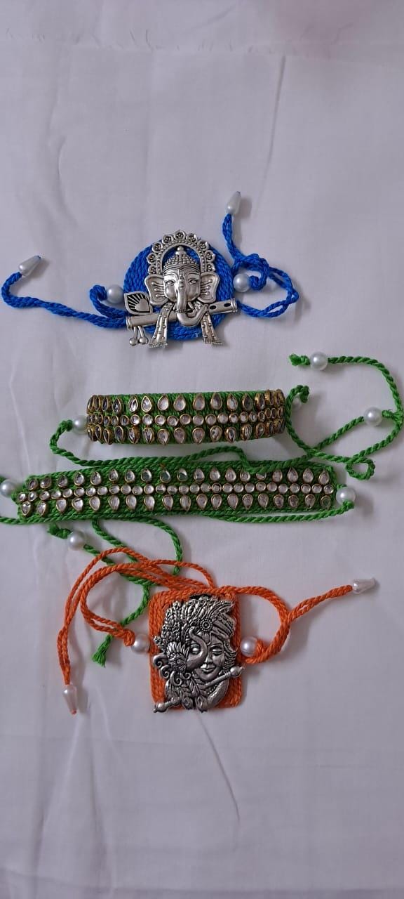 Combo rakhi set for Rakshabandhan festival (4 pcs including Bhai- Bhabhi set)