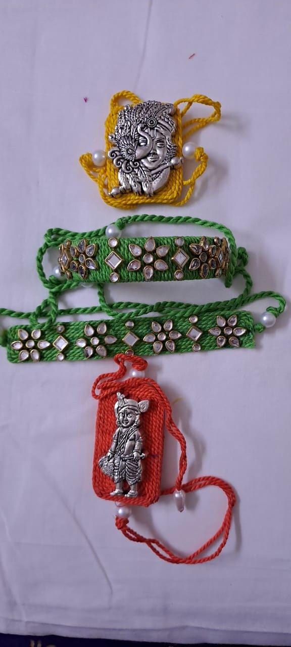 Combo rakhi set for Rakshabandhan festival (4 pcs including Bhai- Bhabhi set)