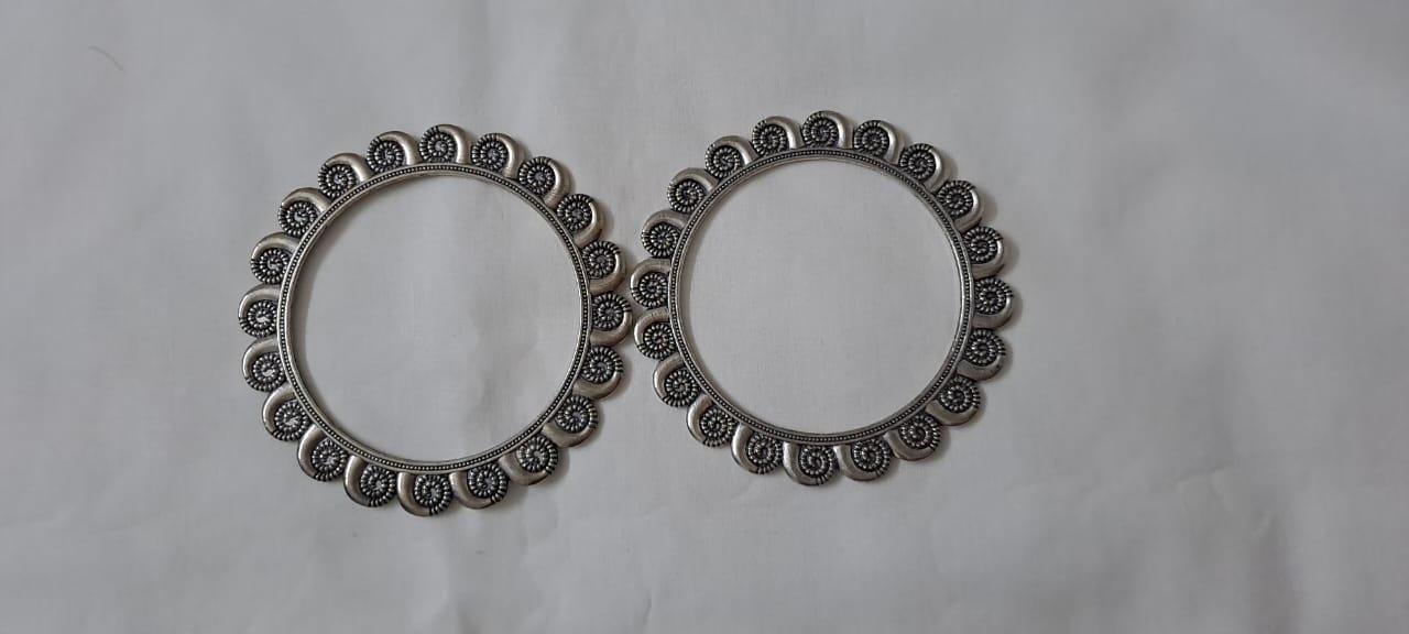 Traditional silver oxidised bangles