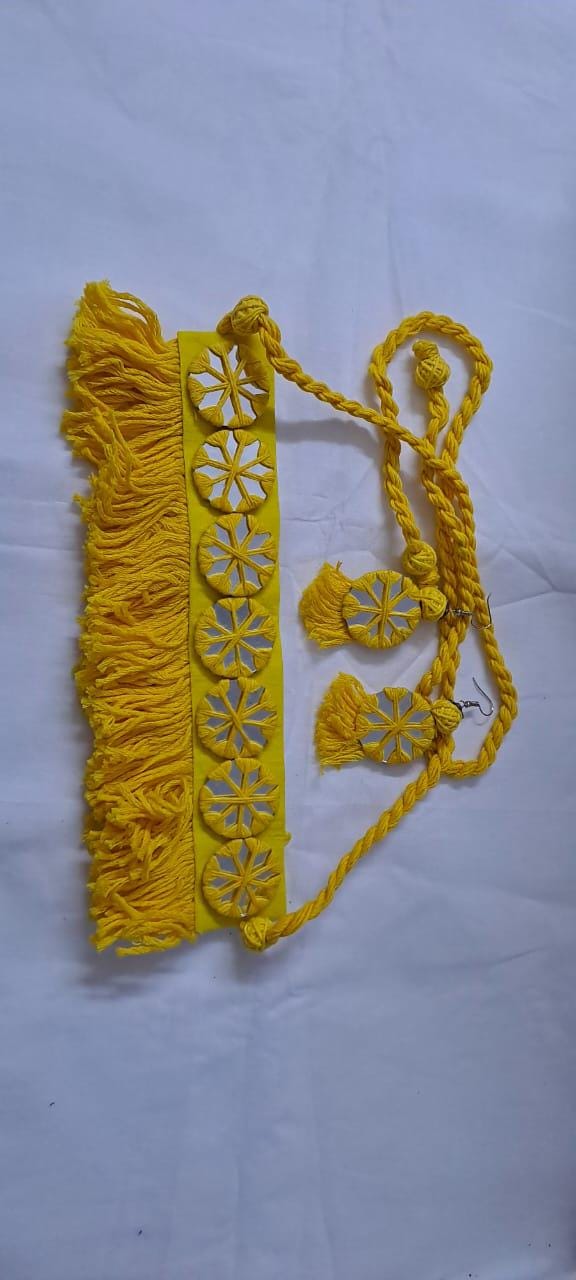 Handmade Kutch Glass work choker necklace with glass work earrings
