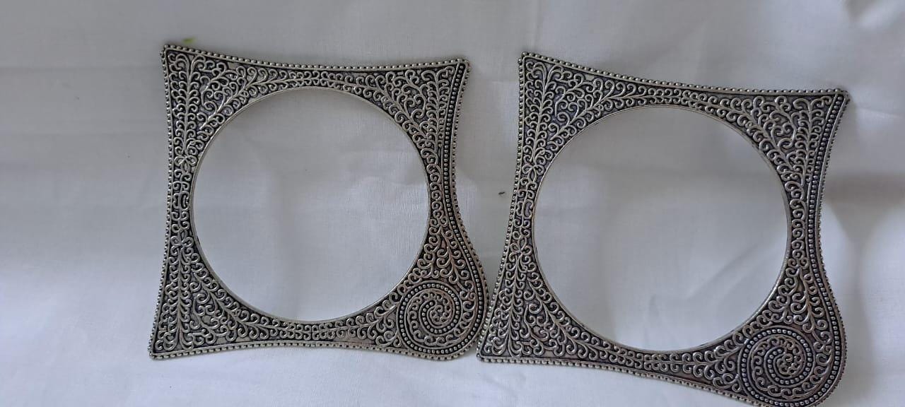 Traditional silver oxidised bangles