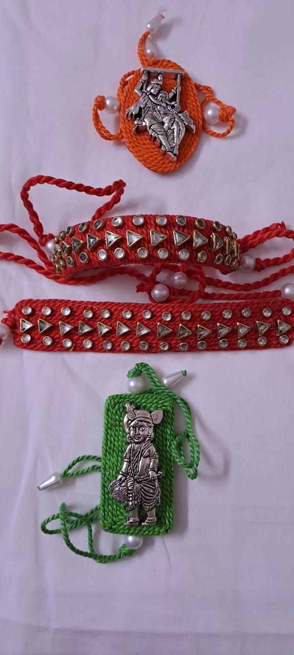 Combo rakhi set for Rakshabandhan festival (4 pcs including Bhai- Bhabhi set)