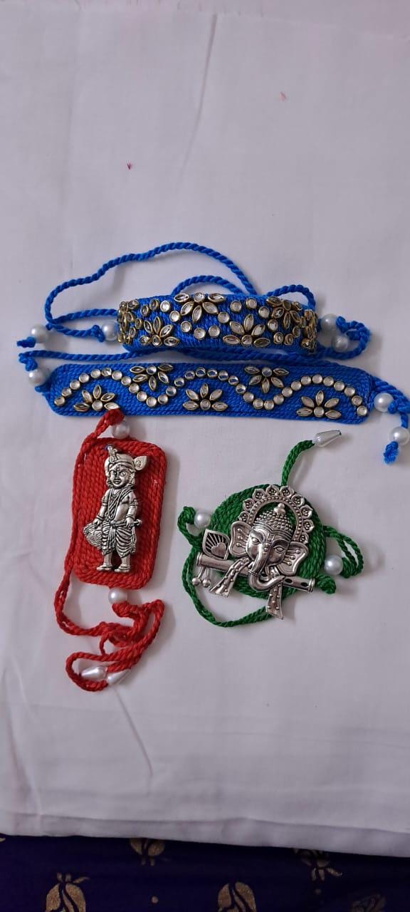 Combo rakhi set for Rakshabandhan festival (4 pcs including Bhai- Bhabhi set)
