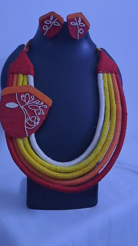 Handmade Thread Jewellery with Unique Durga Pendant