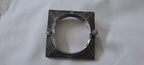 Silver oxidised bracelet/kada