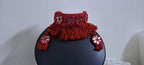 Red thread n Glass work handmade choker necklace with glass work earrings