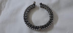 Silver oxidised bracelet/kada
