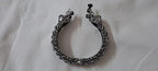 Silver oxidised bracelet/kada