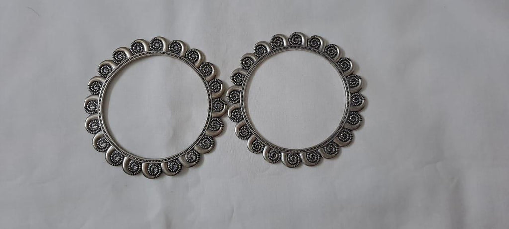 Traditional silver oxidised bangles