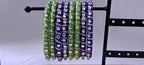 Purple and Green colour traditional kundan n gotta patti bangles with zari box  (set of 8 bangles)