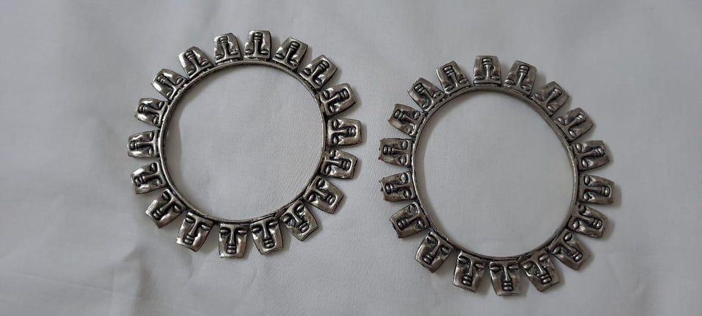 Traditional silver oxidised bangles