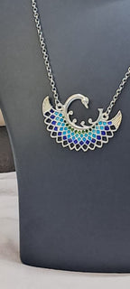Silver oxidised chain with swan pendant