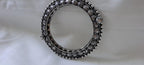 Silver oxidised bracelet/kada