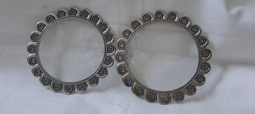 Traditional silver oxidised bangles