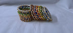 Multi colour traditional zari thread bangles with kundan (set of 16 bangles)