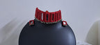 Kutchwork glasswork necklace set with matching earrings