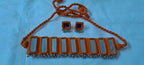Kutchwork glasswork necklace set with matching earrings