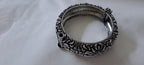 Silver oxidised bracelet/kada