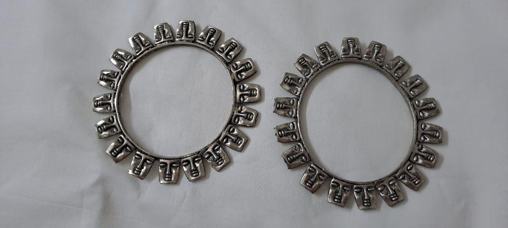Traditional silver oxidised bangles