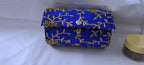 Purple colour traditional thread kundan bangles with zari bangle box