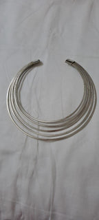 Exclusive multi layered  wired silver oxidised neckband
