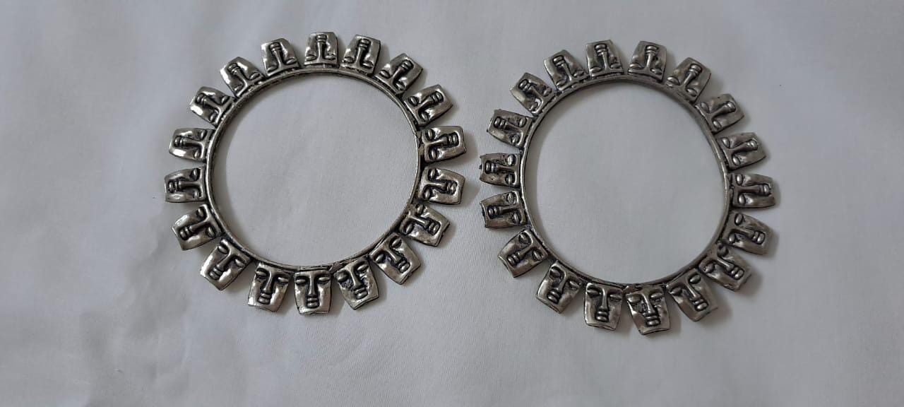 Traditional silver oxidised bangles