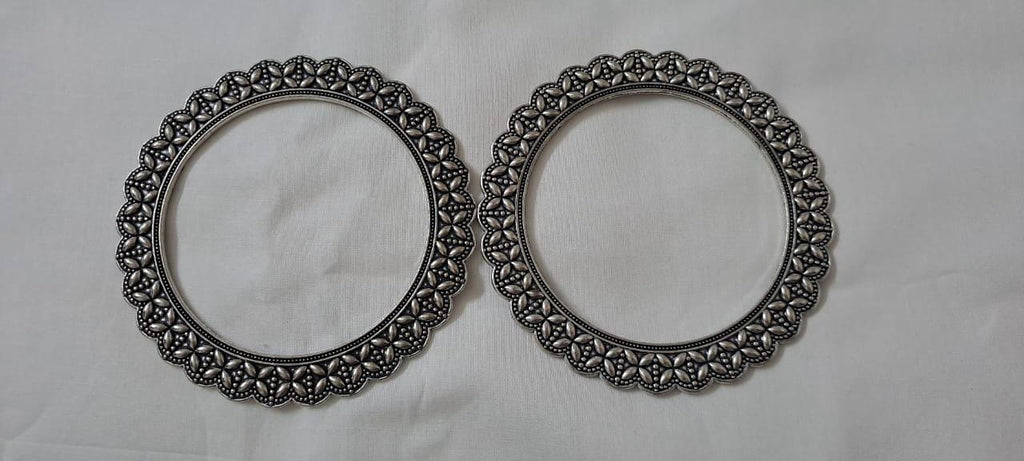 Traditional silver oxidised bangles