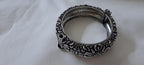 Silver oxidised bracelet/kada