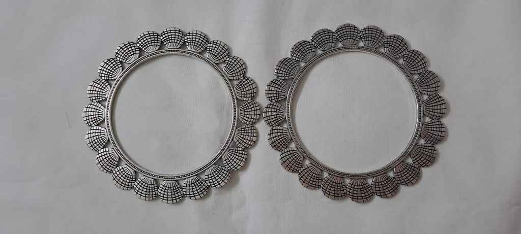 Traditional silver oxidised bangles