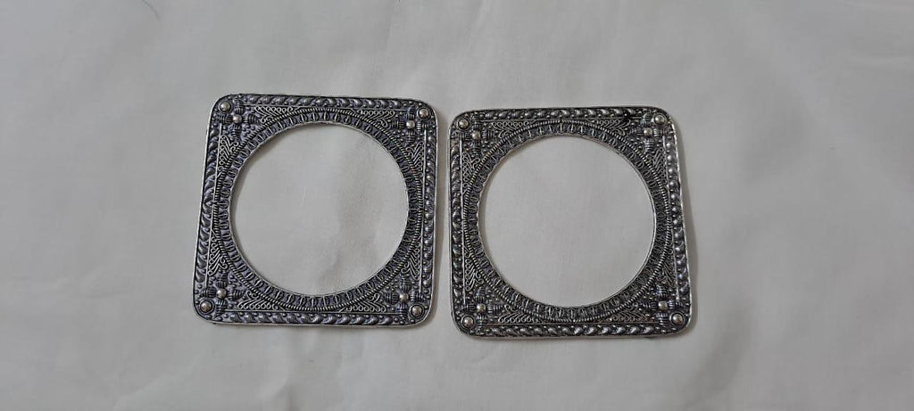 Traditional silver oxidised bangles